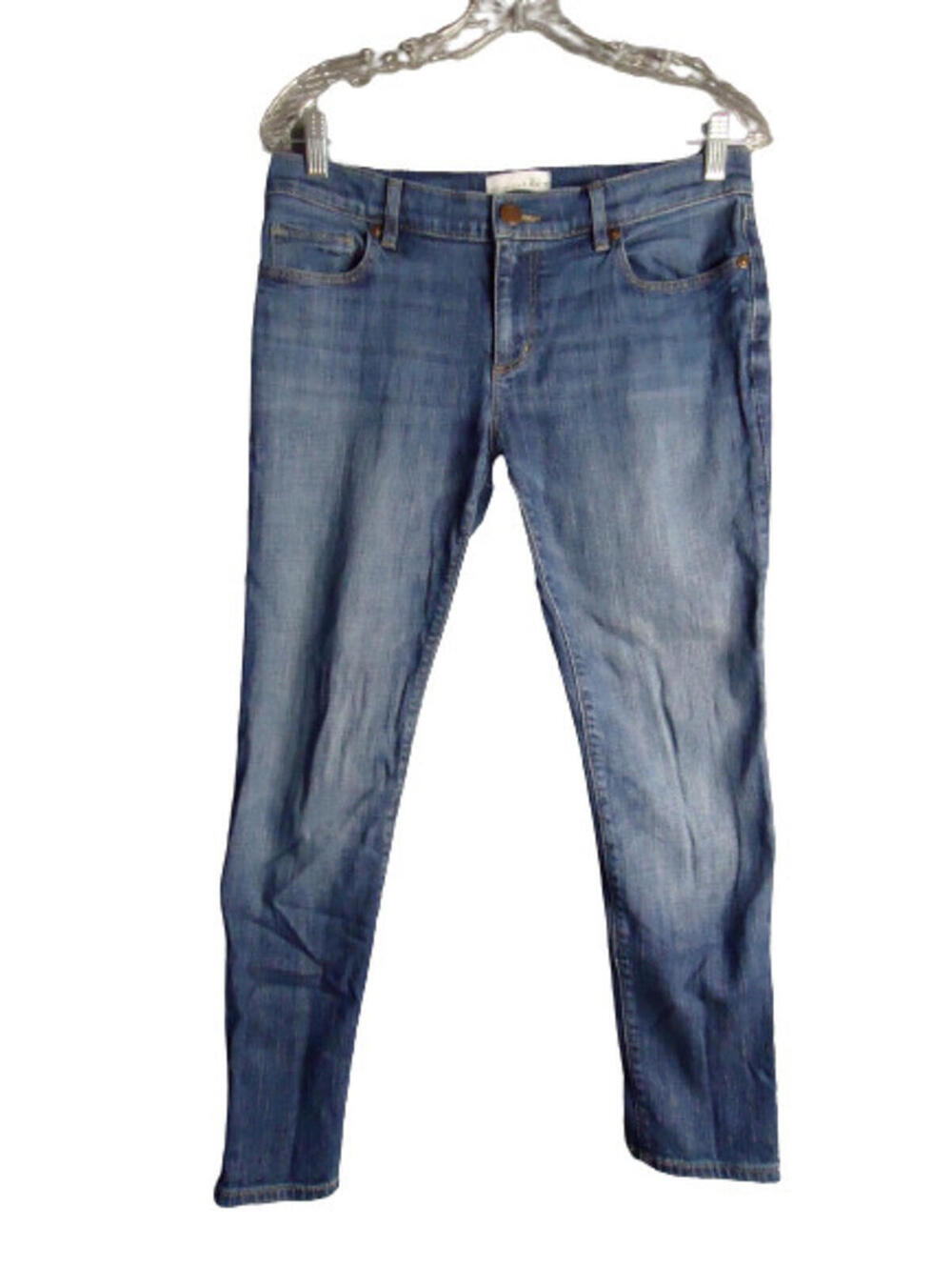 Ann Taylor Loft Relaxed Skinny Crop Jeans Denim Medium Wash Blue Size 27 / 4